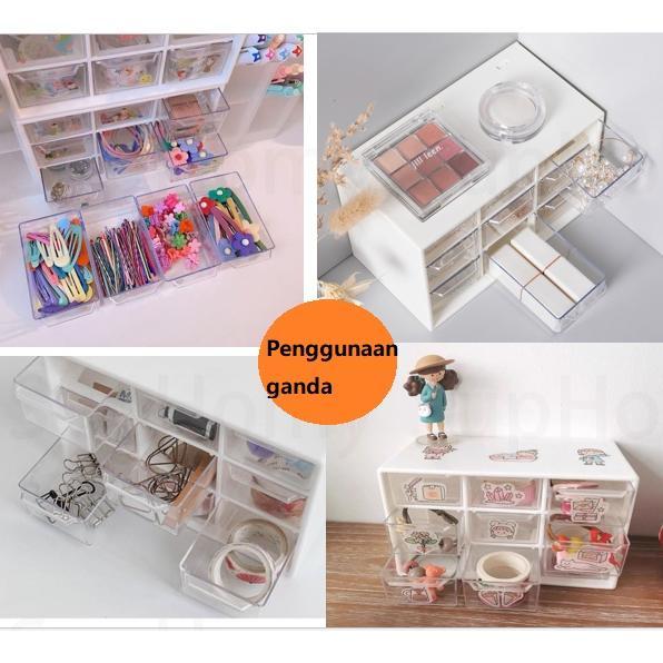 LESTARIABADI 9 LACI MINI RAK MINI KOTAK AKSESORIS KOTAK LACI MINI CONTAINER RAK KECIL AESTHETIC LACI