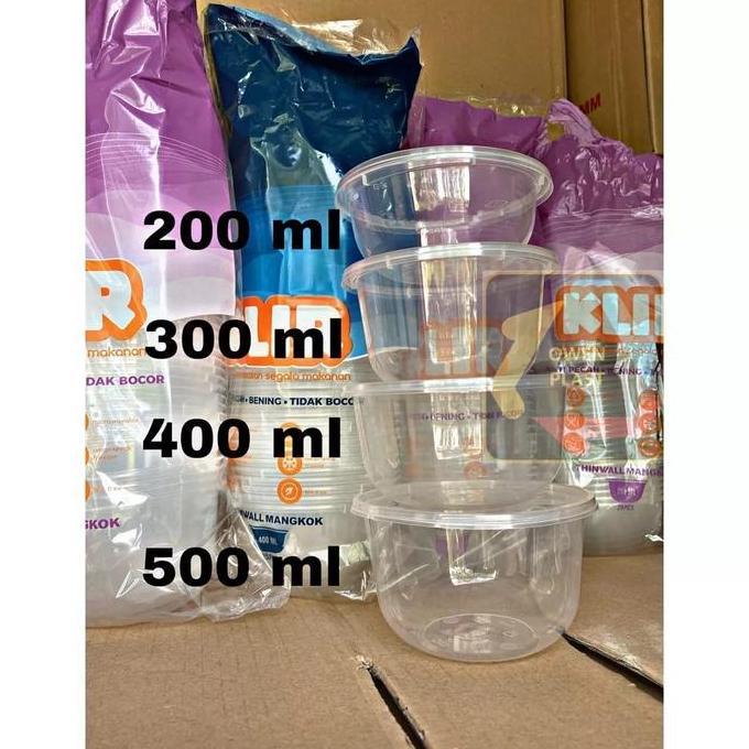 Thinwall 300ml Bulat+Tutup / Mangkok Makan Plastik 300ml Round 25 Set