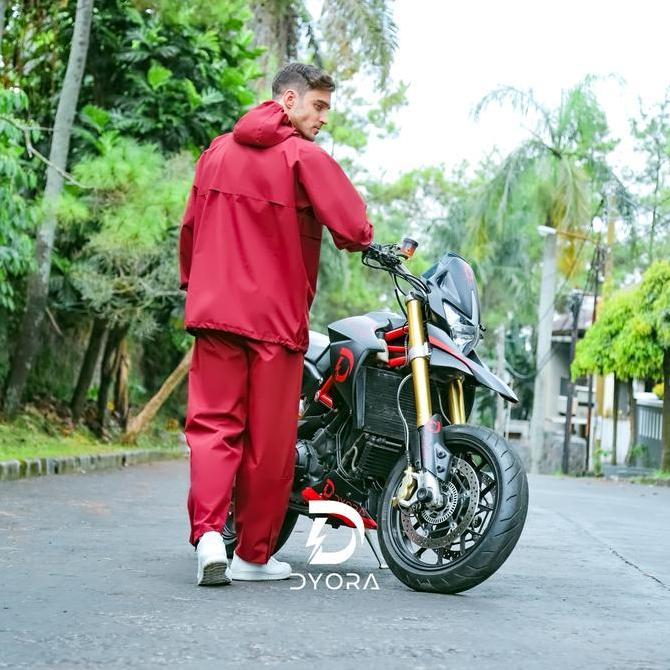 Raincoat DYORA Aussie Series Red / Jas Hujan Pria Wanita Dewasa DYORA
