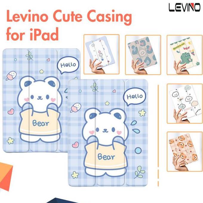 TERBARU - LEVINO Case iPad Compatible for Air5 / Air4 10.9" Gen 5/6 9.7" inch Gambar Karakter Lucu C