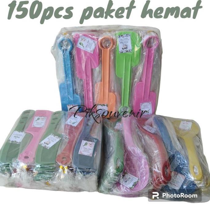Isi 150Pcs Paket Souvenir Pernikahan Campur Sodet,Centong Megicom Dan Sisir Mini Termurah Murah Meri