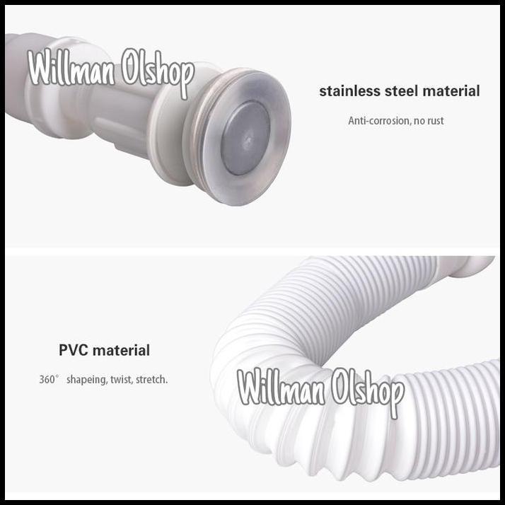 TERLARIS SIFON WASTAFEL FLEKSIBEL AFUR WASTAFEL PEMBUANGAN WASTAFEL 