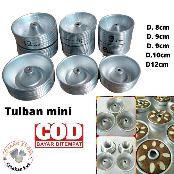 Masuku- Tulaban Mini Cetakan Kue Donat Kue Mini 12 Pcs Tulban Mini Ukuran Varian Aluminium Loyang Ki