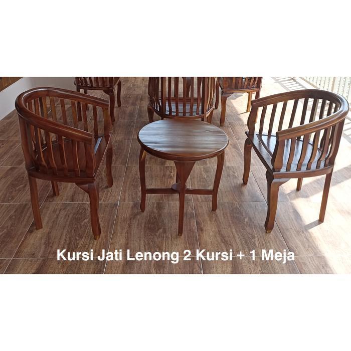 Kursi Teras Jati Betawi 2 Kursi + 1 Meja Model Lenong