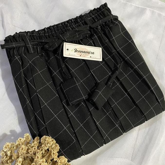 TAMPIL MODIS  ROK PLISKET TARTAN//ROK PLISKET MOTIF//ROK PLISKET KOTAK-KOTAK Panjang Wanita Dewasa B