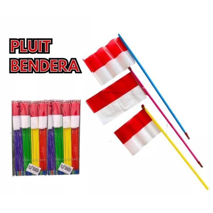 bendera merah putih GAGANG  20pc / bendera plastik / bendera Indonesia  / MAINAN