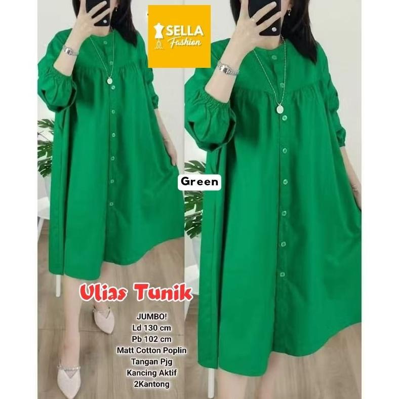 Ulias Tunik Katun Poplin Jumbo Polos