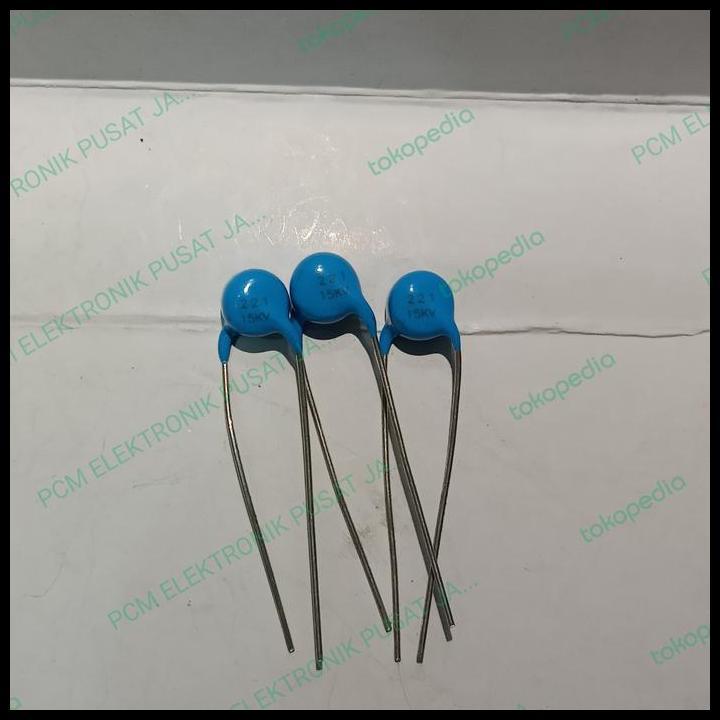 HOT DEAL 2023 KAPASITOR CAPACITOR MINI KERAMIK CERAMIC BIRU 220PF 221K 15KV 