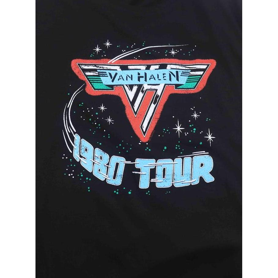 Baju Kaos Musik Band VAN HALEN Official Lengan Pendek Hitam 1980 Tour