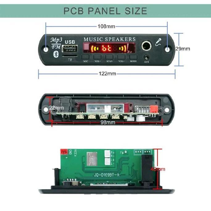 Sale Modul Amplifier Stereo Mp3 Player Bluetooth 60W Plus Bass Treble Mic Echo Karaoke