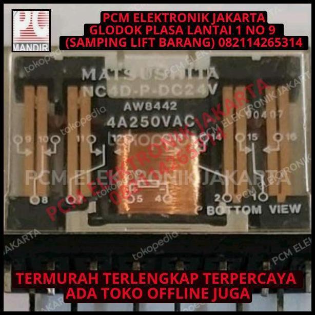 DISKON RELAY MATSUSHITA ASLI NC4D-P-24VDC 24VOLT 24 VOLT DC DC24V 