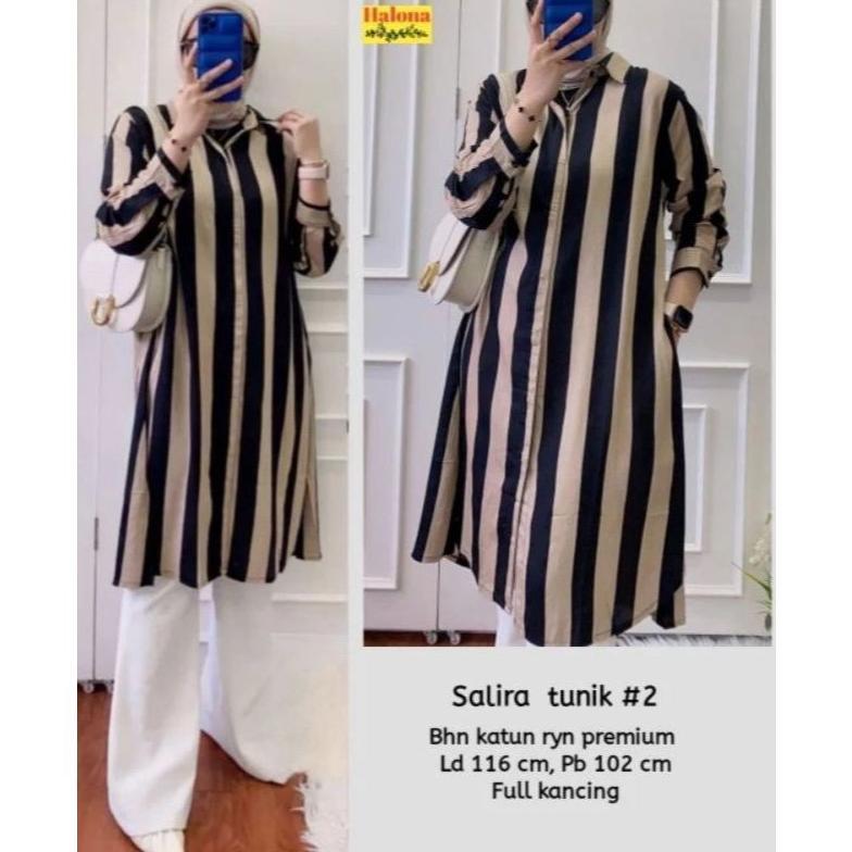 Tunik Rayon Motif Salur Oversize Jumbo