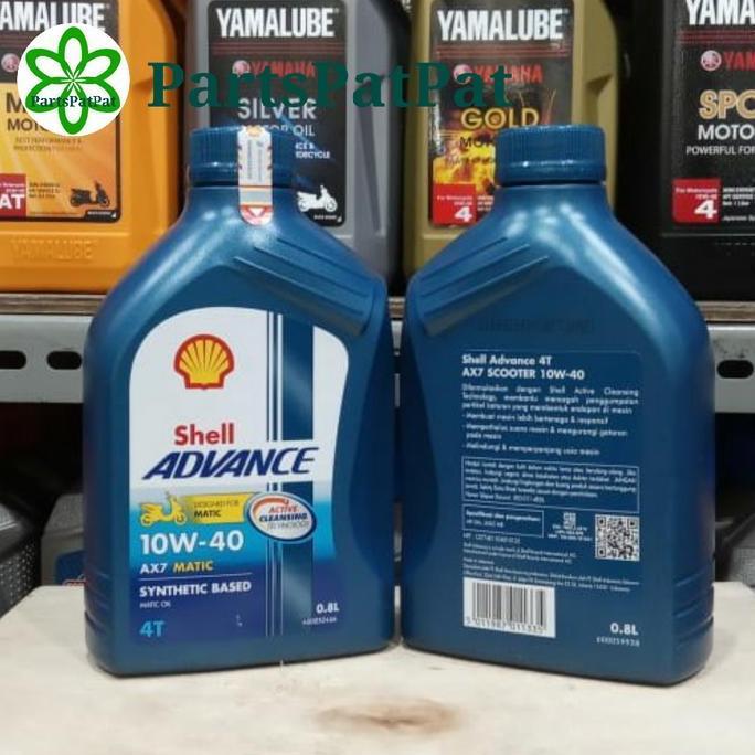 Keizai- Oli Mesin Shell Advance Ax7 Ax 7 Ax-7 Matic 08Lt 800Ml 10W40 10W-40