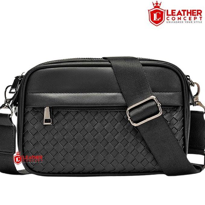 Leather Concept TONIE Tas Selempang Pria Kulit Tas Kulit Cowok Tas Pria Tas Jalan hitam cowok