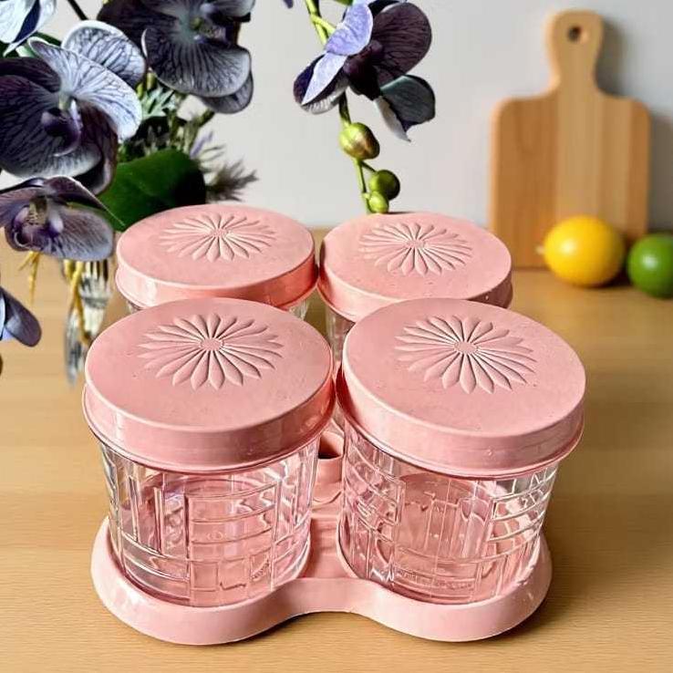 Limited Toples Garasu 4 Set + Nampan Mika 800Ml Toples Lebaran Toples Nampan