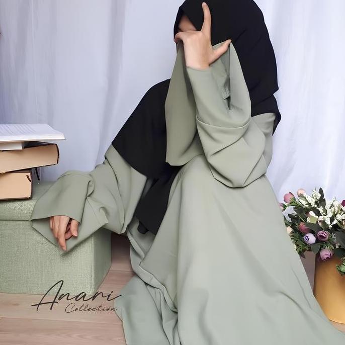 Karyagroup_22 - Anari Gamis Abaya Wanita Kekinian Polos Wolpis Premium Ukuran S M L XL XXL / Basic A