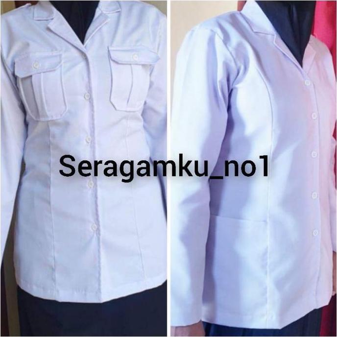 Termurah / Hot Sale Baju Seragam Pdh Putih Dinas Pns Wanita Blazer Pdh Putih Wanita
