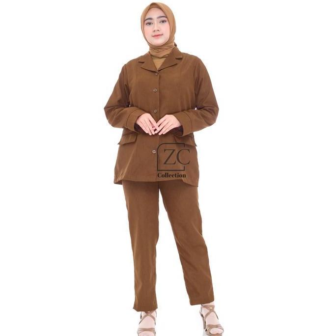 Termurah / Hot Sale Seragam Pns Wanita Khaki Tua Setelan Pns Wanita Baju Pns Wanita