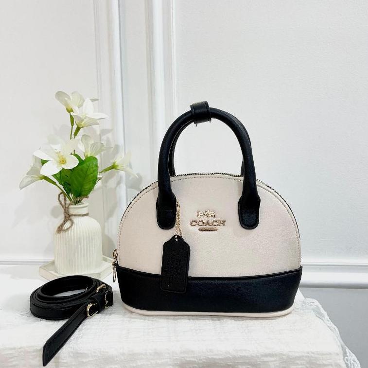 HOT DEALS C0achh Tas Selempang Wanita 2 Tali Bahan Kulit AlmaBag Mini Look Import Fashion Free Cover