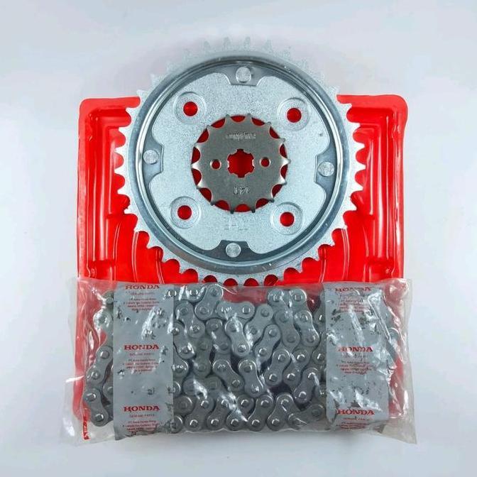 Promo Gear set + rantai AHM HONDA Revo absolute, Blade, new, revo fit, revo fi KWW Motorcycle Diskon