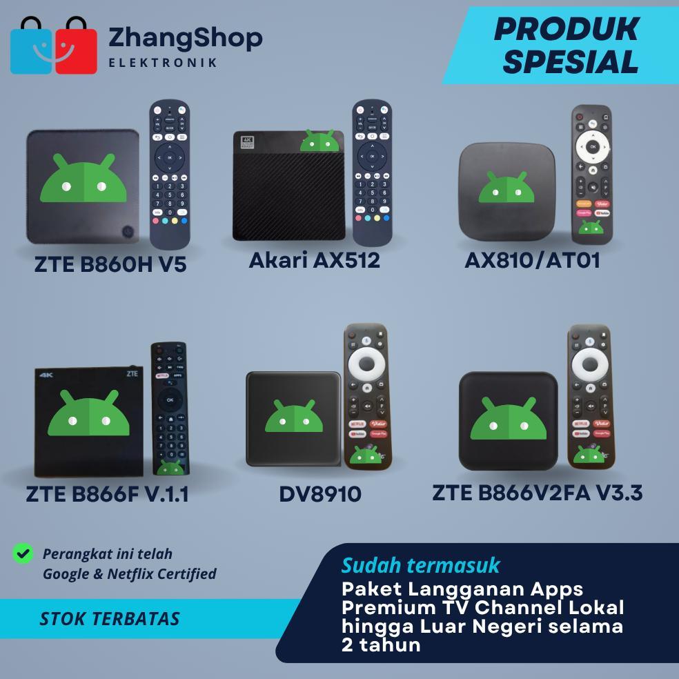 CUCI GUDANG STB Akari AX512 AX810 & ZTE B866F Android TV Box 4K Google & Netflix Certified Siap Paka