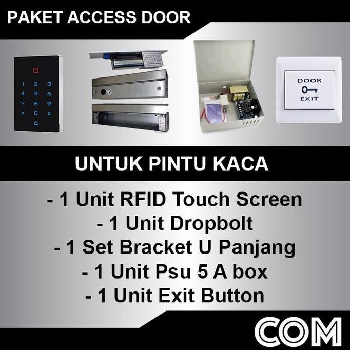 PAKET ACCESS CONTROL RFID TOUCHSCREEN ACCESS DOOR LOCK PINTU KACA