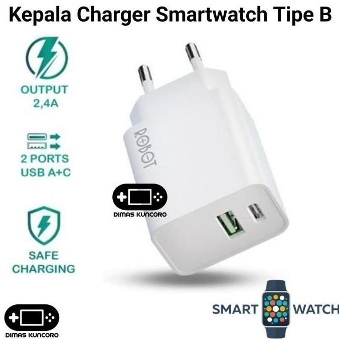 TERBARU|TERMURAH|BARU|PREMIUM|ORIGINAL|GARANSI|DISKON|PROMO KEPALA CHARGER SMARTWATCH TIPE B CHARGIN