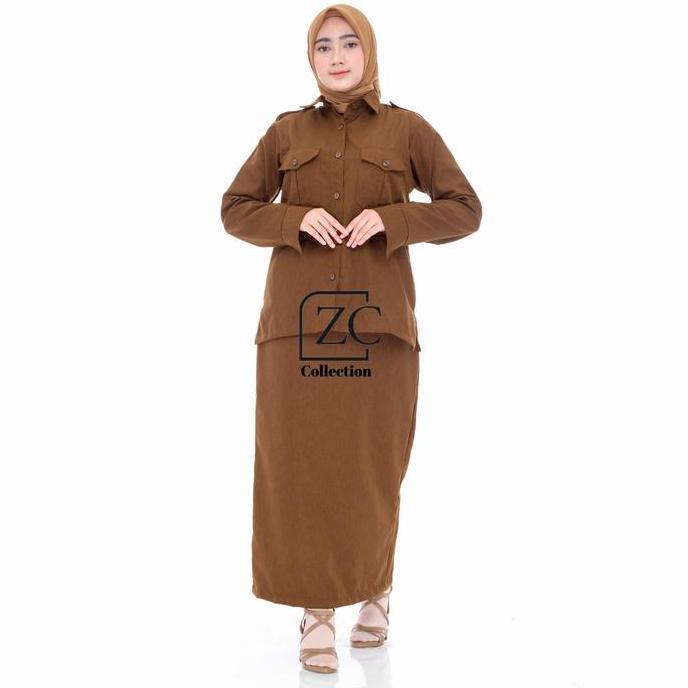 Termurah / Hot Sale Seragam Pns Wanita Khaki Tua Rok Pns Wanita Setelan Pns Baju Pns Pns