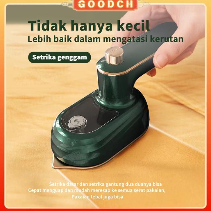 new goodch setrika portable mini uap alat setrika genggam anti kerut, usb rechargeable, mudah diguna