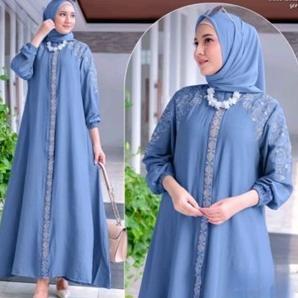 Grade Ori Cod Inayah Dress Gamis Kondangan Mewah Adem Dan Elegant Gamis Polo Linen Mix Bordir Cantik