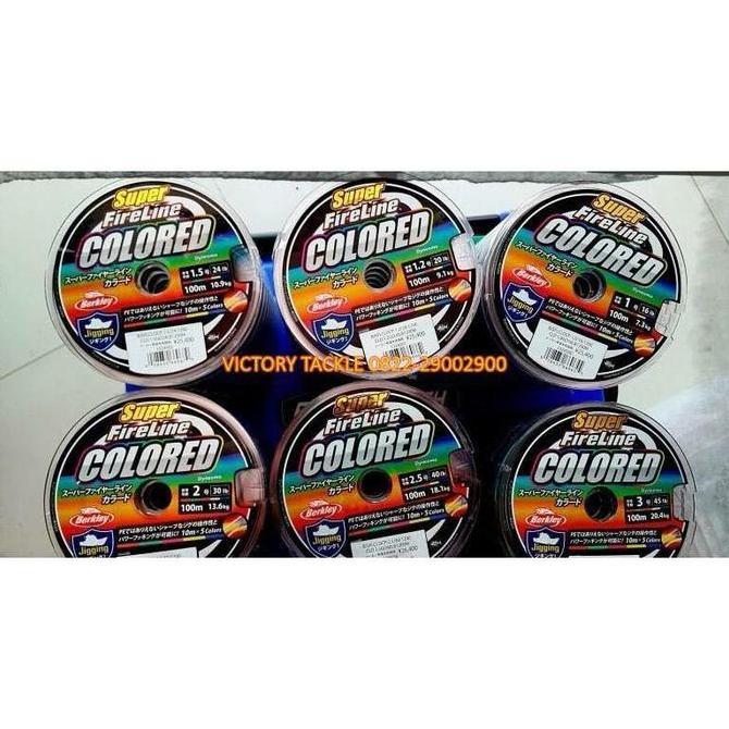 SENAR PANCING | BENANG PANCING PE Berkley Super Fireline COLORED 100 METER Multicolour Victory Tackl
