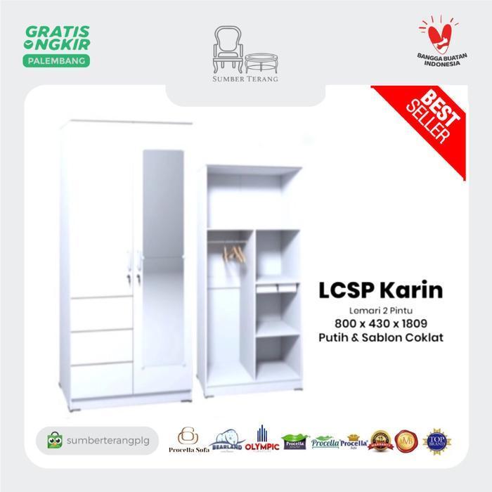 Lemari Pakaian Kayu 2 pintu Minimalis Olympic Gstar LCSP Karin