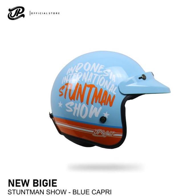 Sedia Helm Jp Retro New Bigie Stuntman Show - Blue Capri | Original 100%