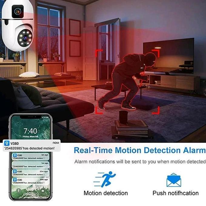 Kyatchi- Ip Camera Cctv Bohlam V380 / V380Pro 16Mp Ptz Speed Dome Dual Lensa Full Hd Micro Sd Kamera