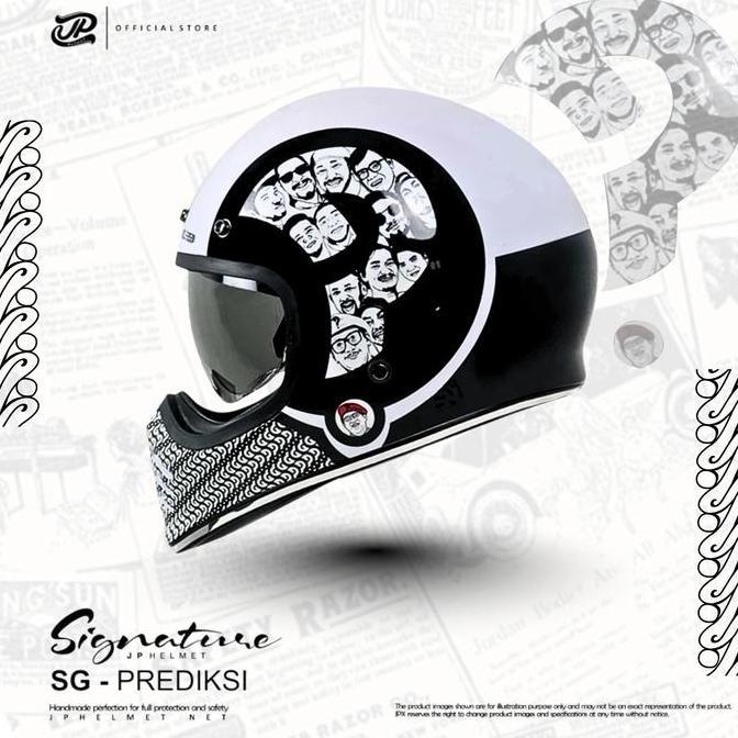 Sedia Helm Jp Retro Signature - Prediksi "Special Edition" - Helm Full Face Klasik | Original 100%
