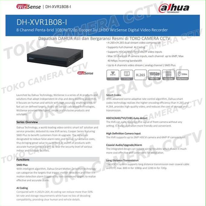 Kyatchi- Dvr Recorder Cctv Dahua 8 Channel Cctv Dahua 8Ch 2Mp