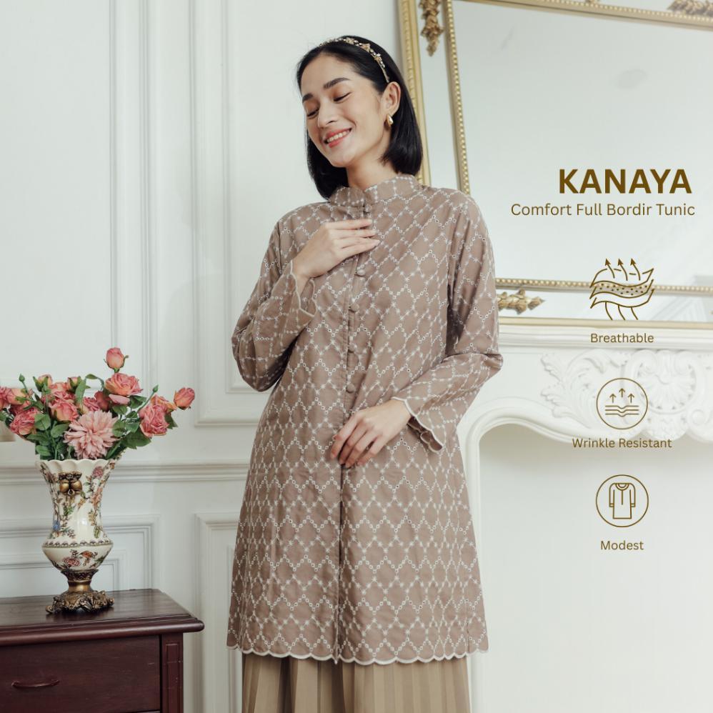 Bergaransi Mahara - Baju Lebaran - Kanaya - Tunik Full Bordir