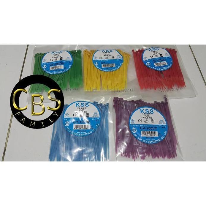Ready KSS Kabel Ties 10cm Tebal 2,5mm Warna CV-100 / Ties Warna 100mm