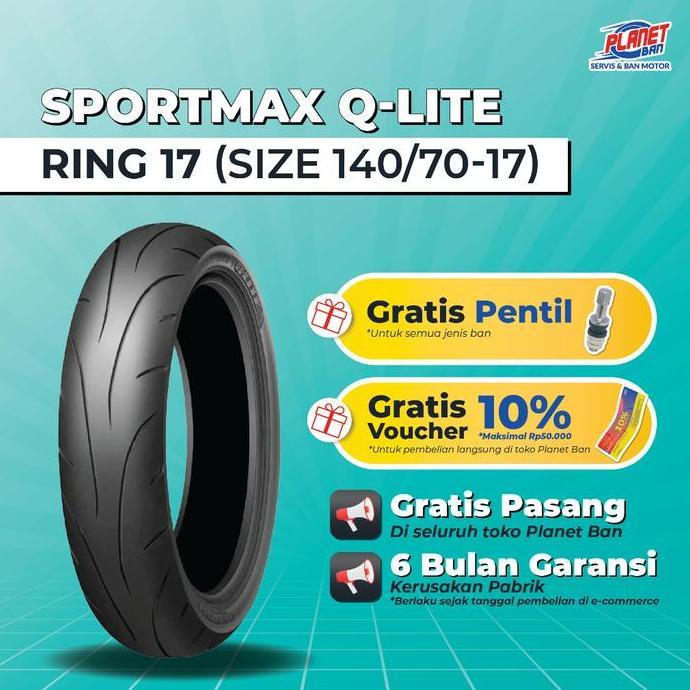 Sedia Ban Motor Ring 17 - 140/70 Dunlop Sportmax Q-Lite (Ban Motor Belakang Xabre, New Cbr150, Cb150