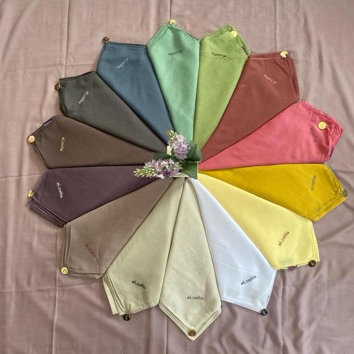 Latet- Keisha Paris X Adelia Pasha Scarf Hijab Segiempat Polos Terbaru Elzatta Cantik Murah