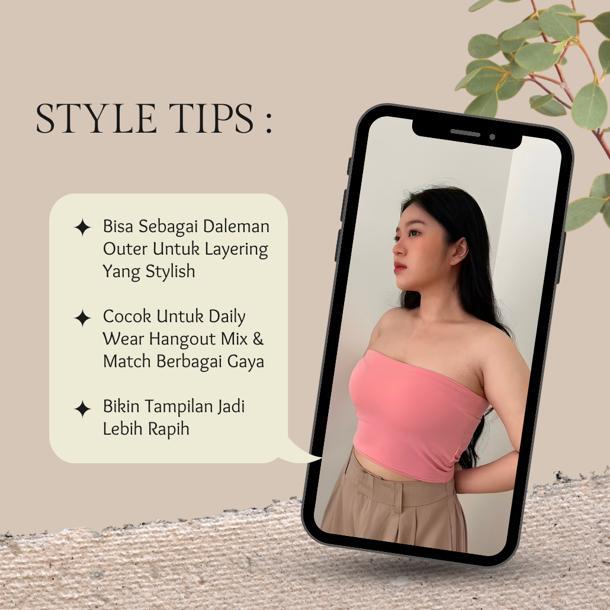 Diskon Bosku Olshop - Tengtop Kemben Crop Tanpa Tali Bahan Spandek Halus Bisa Melar Kekinian