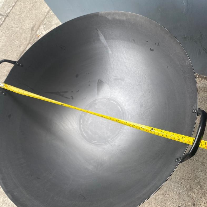 DISKON CARBON STEEL WOK WAJAN BAJA HITAM 70CM SUPER JUMBO SANGAT TEBAL