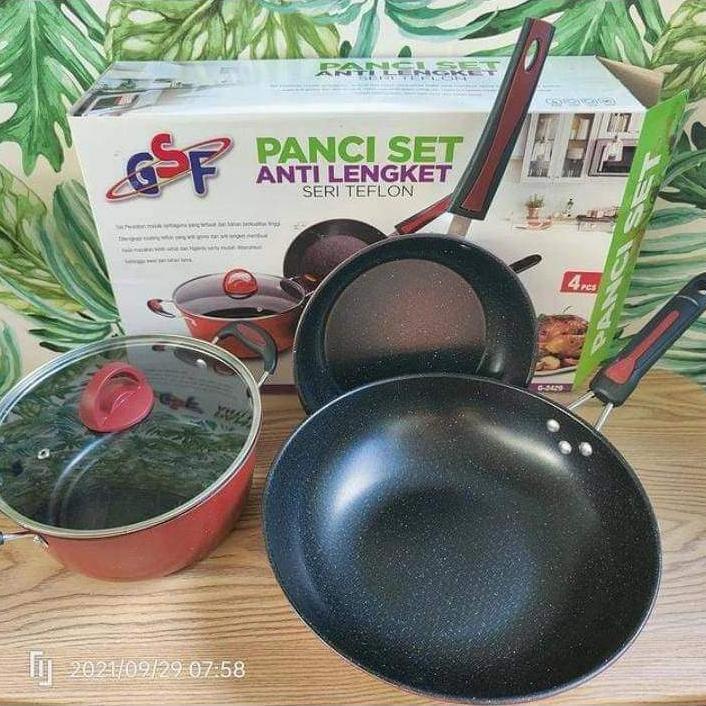 BEST SELLER PANCI SET GSF G-2429 / PANCI SET ANTI LENGKET GSF 2429 / PANCI SET TEFLON GSF 2429 / PAN