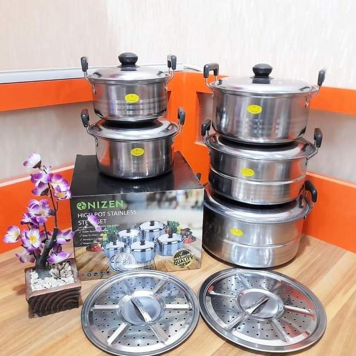 DISKON PANCI SET 5 SUSUN + STEAMER / PANCI SUSUN TUTUP STAINLESS