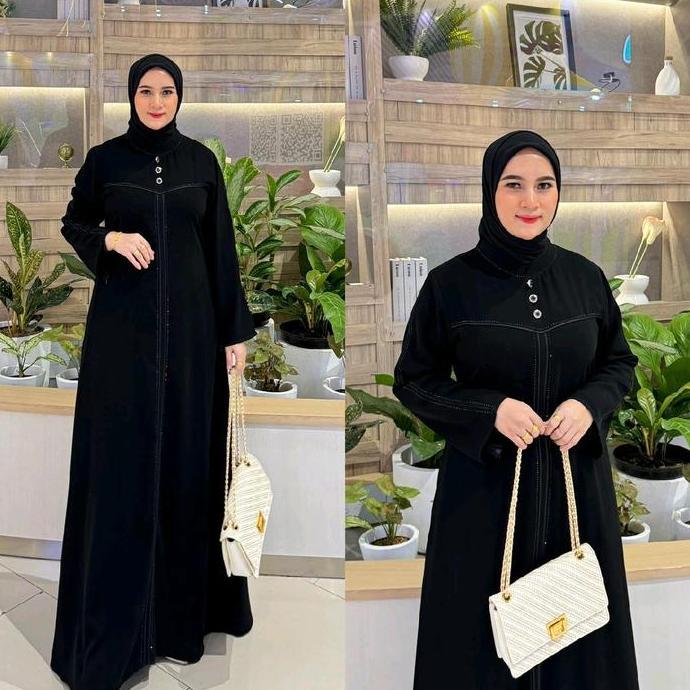 Abaya Khadijah, Abaya Modern, Abaya Jetblack