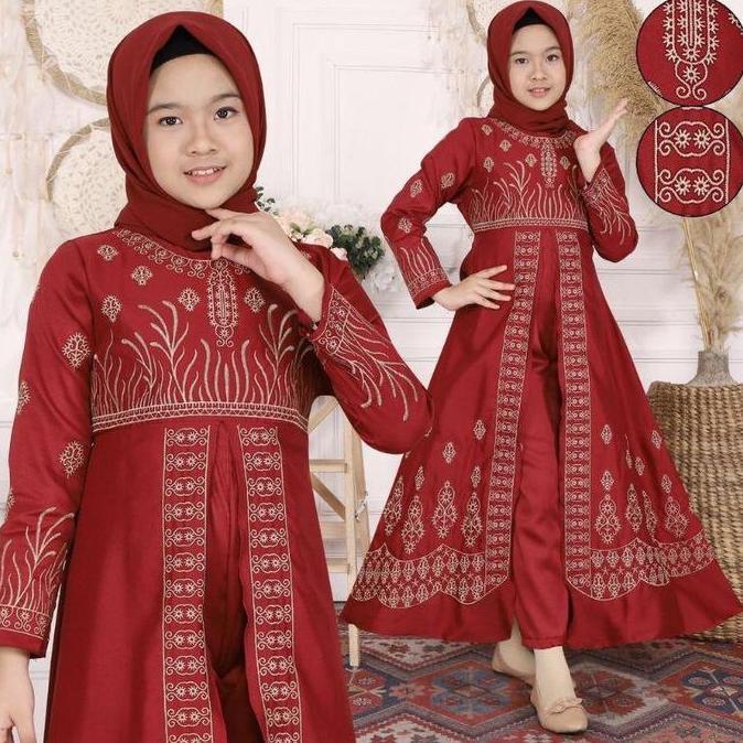 Baju Lebaran Anak Perempuan ( No Hijab ) Baju India Syari Anak Perempuan Muslim Dress Pesta Gamis Sa