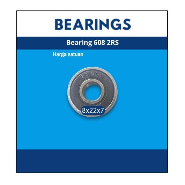Bearing 608 2Rs N*N Double Tutup Karet | Bearing 608-2Rs