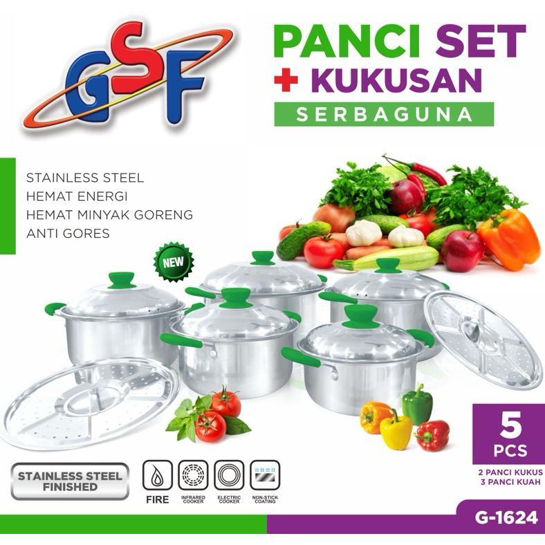 BEST SELLER PANCI SET STEAMER KUKUSAN GSF - 1624 - PANCI SET STAINLESS - PANCI REBUS - PANCI DIMSUM 