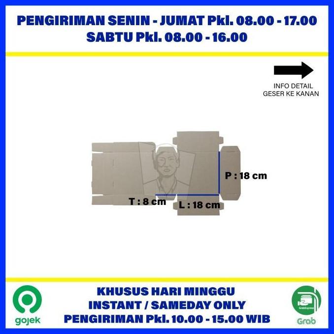 Cake Box / Kardus Karton Box Kue Polos Uk 18x18x8