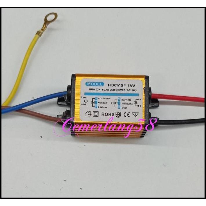 DISKON LED DRIVER 3*1 WATT 300 MA GOLD 